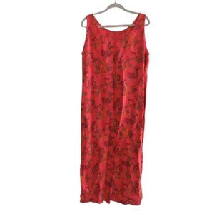 MADE IN ITALY Gauzy Cotton Fruit Print Maxi Dress in Red Lagenlook Vacation